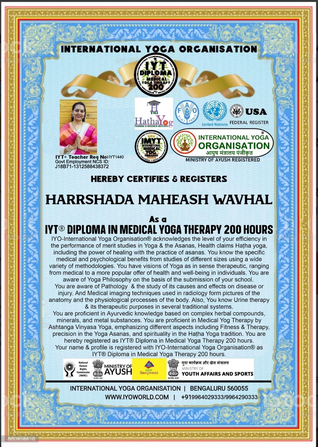 International Yoga Certificate 5