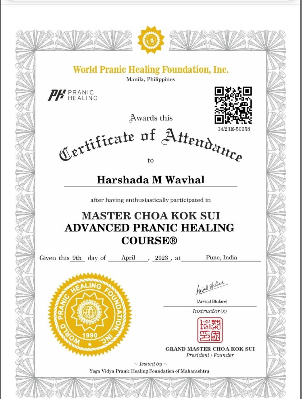 Medicine Yoga Certificate 3